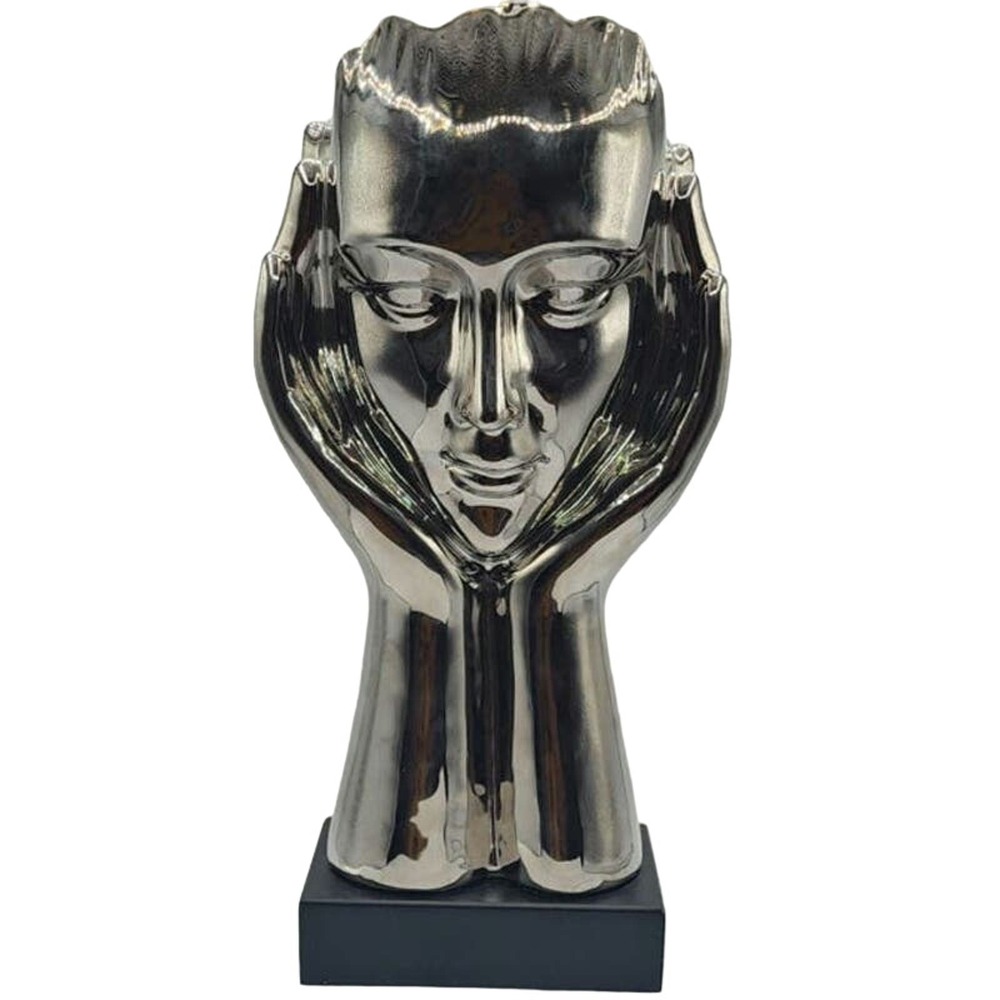 12 Ceramic Head in Hands Sculpture